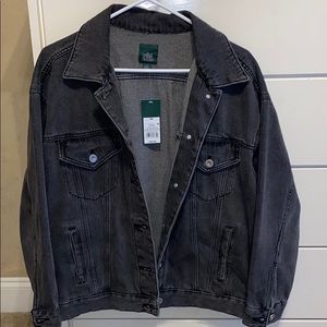 Black oversized jean jacket NWT size XS